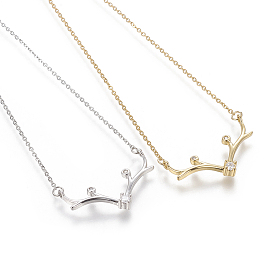 Ожерелье с кулоном из кубического циркония, с 304 кабельными цепочками из нержавеющей стали, филиал