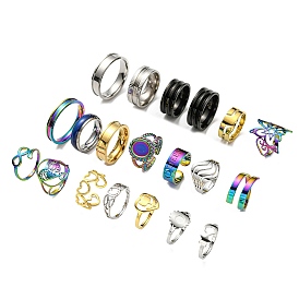 Stainless Steel Finger Rings, Mixed Shapes