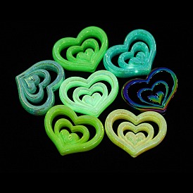 Luminous Opaque Acrylic Beads, Heart