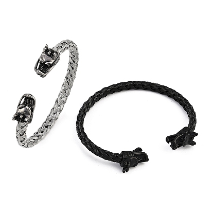 304 женские браслеты-манжеты из нержавеющей стали, дракон