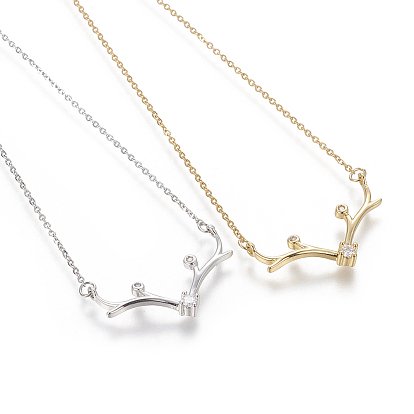 Ожерелье с кулоном из кубического циркония, с 304 кабельными цепочками из нержавеющей стали, филиал