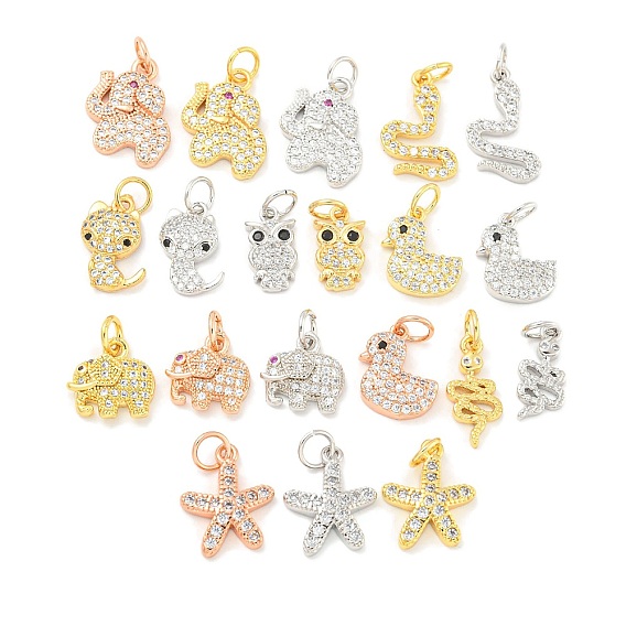 Покрытие стойки латунь микропаве прозрачные подвески из кубического циркония, долговечный, с прыжковых колец, без свинца и без кадмия, реальный 18 k позолоченный