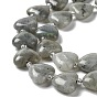 Natural Labradorite Beads Strands, with Seed Beads, Heart