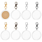 8 pièces 4 styles pendentif porte-monnaie en acrylique décoration, avec fermoir en alliage, plat rond