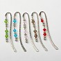 Tibetan Style Bookmarks/Hairpins, with Glass Beads, 84mm