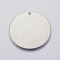 201 Stainless Steel Stamping Blank Tag Pendants, Flat Round