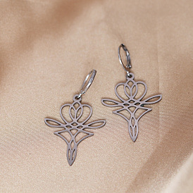 201 из нержавеющей стали болтаться серьги, цветок