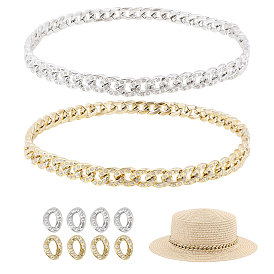 2pcs ccb chaînes de chapeau en plastique, avec 8pcs anneaux de liaison en plastique ccb