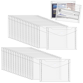 120Pcs Rectangle Transparent PP Plastic File Pockets, for School Home Office Work