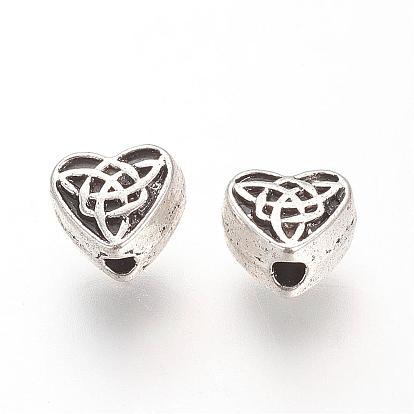 Perles en alliage de style tibétain, sans cadmium et sans plomb, cœur