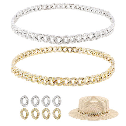 2pcs ccb chaînes de chapeau en plastique, avec 8pcs anneaux de liaison en plastique ccb
