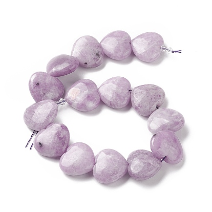 Natural Lepidolite/Purple Mica Stone Beads Strands, Heart