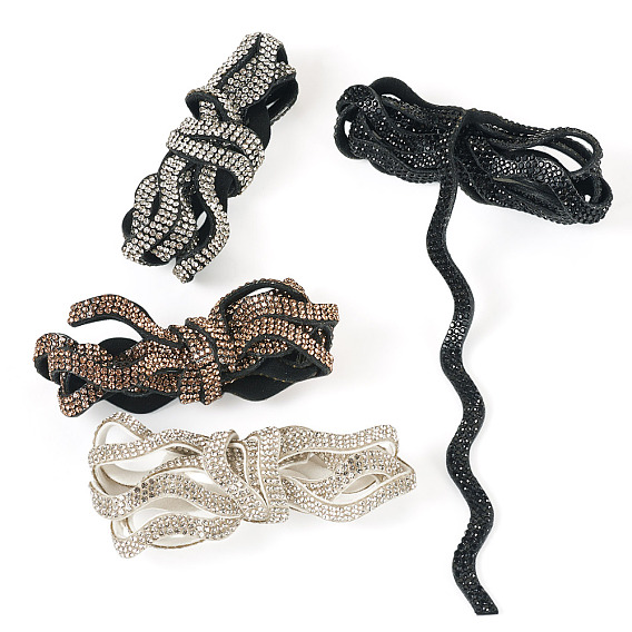 4 цветная лента со стразами, волнистый s-образный