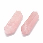 Natural Rose Quartz Beads, Healing Stones, No Hole/Undrilled, Double Terminated Point