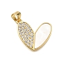 Латунные микро проложить кубического циркония подвески, с оболочкой, сердце, стойки покрытие, долговечный, без свинца и без кадмия