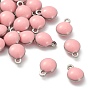 304 Stainless Steel Enamel Charms, Enamelled Sequins, Flat Round, Stainless Steel Color