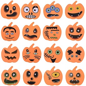 Foam Pumpkin Shape Craft Kit Halloween Sticker Gifts Kids Party DIY Decorations