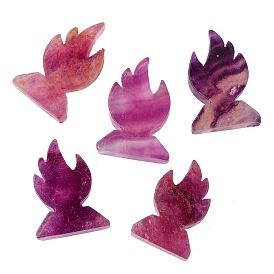 Natural Fluorite Carved Healing Fire Figurines, Reiki Energy Stone Display Decorations