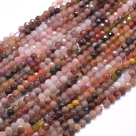 Naturelles multicolores perles d'agate brins, facette, teint, ronde