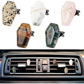 5Штуки в форме гроба, натуральные драгоценные камни, автомобильные вентиляционные зажимы, симпатичная автомобильная отделка салона, с магнитным ферромарганцевым железом, пластиковым зажимом и медной проволокой, Хэллоуин тема