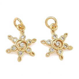 Латунные микро проложить кубического циркония подвески, прелести снежинки, без свинца и без кадмия, стойки покрытие, долговечный