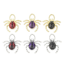 Подвески из сплава и страза, Эмаль стиле, стойки покрытие, без кадмия, без никеля и без свинца, паук, золотые