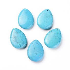 Natural Howlite Pendants, Dyed, Teardrop