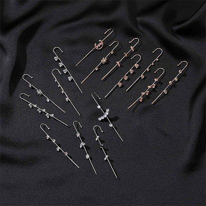 Латунные горный хрусталь серьги манжеты