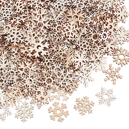 200шт. снежинка, необработанный деревянный срез, для поделок по дереву