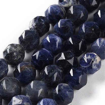 Природный содалит бисер нитей, граненые, бусины с двойным сердечком и звездочкой