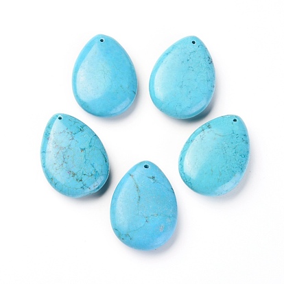 Natural Howlite Pendants, Dyed, Teardrop