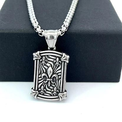 Старинный греческий щит из нержавеющей стали с подвеской в виде геральдической лилии для мужчин