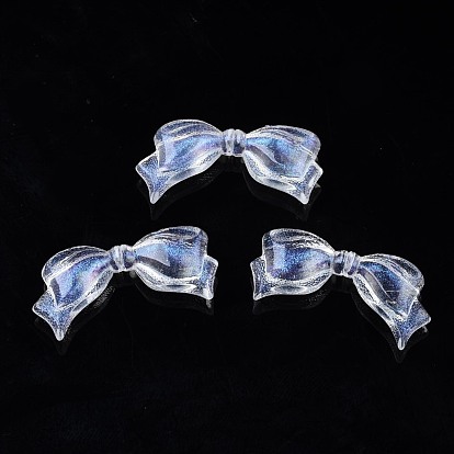 Transparent Acrylic Beads, Glitter Powder, Bowknot
