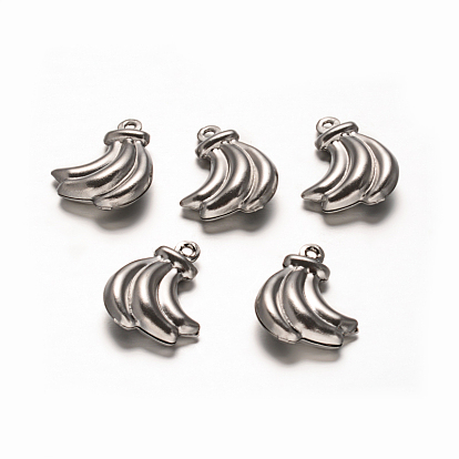 Банан 304 из нержавеющей стали шарма подвески, 16x12.5x4 мм, отверстие : 1 мм