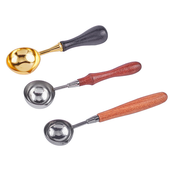 Wooden Handle Wax Sealing Stamp Melting Spoon, for Wax Seal Stamp Melting Spoon Wedding Invitations Making