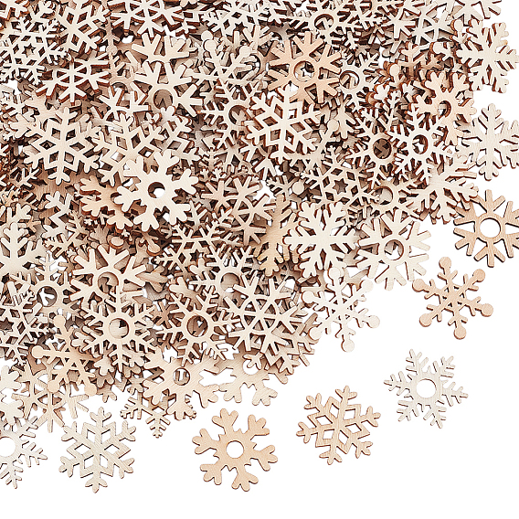 200шт. снежинка, необработанный деревянный срез, для поделок по дереву