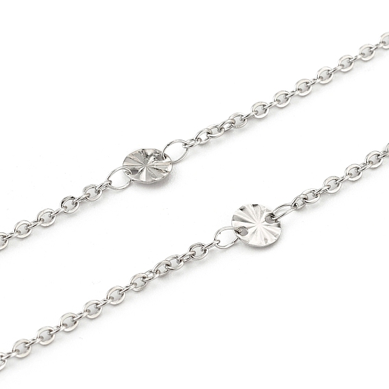 304 кабельные цепи из нержавеющей стали, с 201 плоскими круглыми звеньями из нержавеющей стали, пайки, , с катушкой