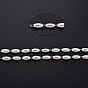304 Stainless Steel & ABS Plastic Imitation Pearl Beaded Chains, Soldered, with Spool, Oval