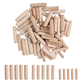 Olycraft Wooden Dowel Pins, Woodworking Craft Rods, for Furniture Fitting Tools, Mixed Sized