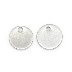 Trendy 304 Stainless Steel Flat Round Pendants, 8.5x1mm, Hole: 1mm