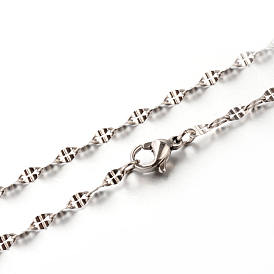 304 из нержавеющей стали ссылка цепи ожерелья, с карабин-лобстерами , 22 дюйм (55.9 см), 2.5 мм