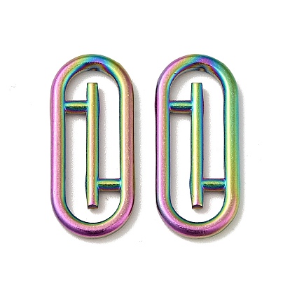 304 Stainless Steel Linking Rings, Oval Paperclip Shape