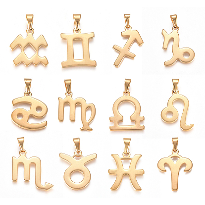 304 подвески из нержавеющей стали, 12 подвески в виде созвездий/знаков зодиака