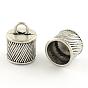 Концевики для шнура, сплав, тибетский стиль, Торцевые крышки, без кадмия и без свинца