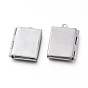 304 Stainless Steel Locket Pendants, Photo Frame Charms for Necklaces, Rectangle