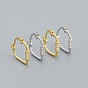 Сердечки s925 серьги-кольца из стерлингового серебра, со стразами