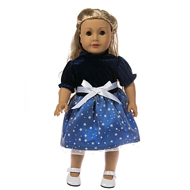 Snowflake & Bowknot Pattern Cloth Doll Dress, for 18 inch Girl Doll Dressing Accessories