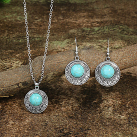 Chic and Elegant Gourd Pendant Jewelry Set with Diamond Inlay for Women