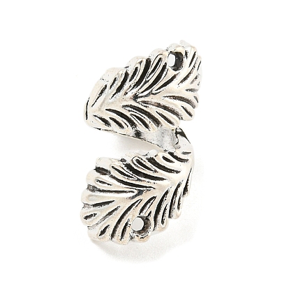 Tibetan Style Alloy Leaf Connector Charms, Cadmium Free & Lead Free