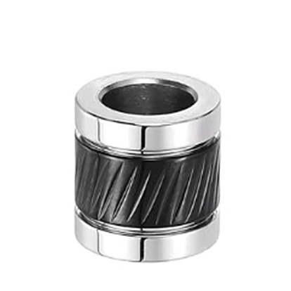 304 Stainless Steel Glazed European Beads, Large Hole Beads, Column, Ion Plating(IP)
